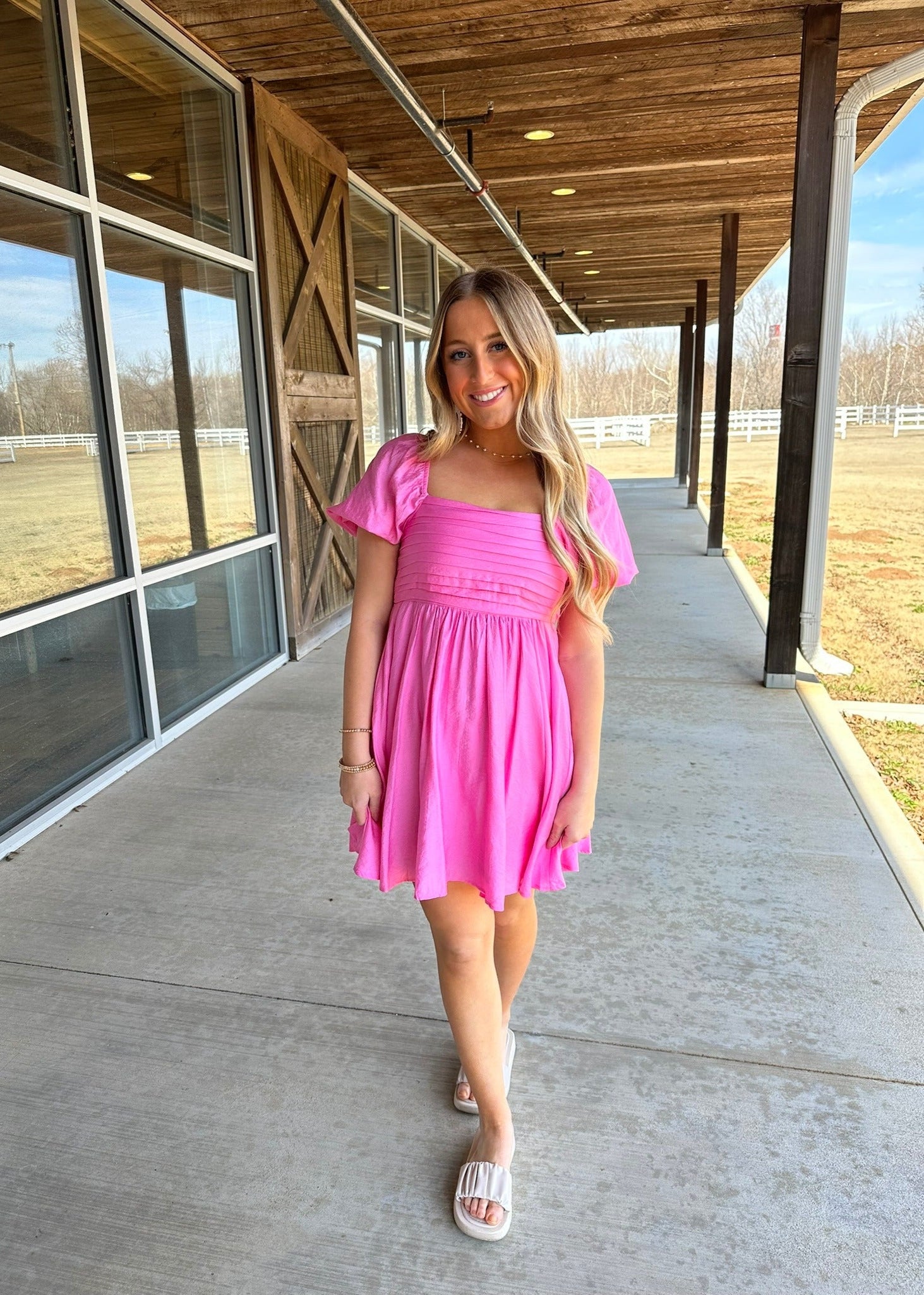 Pink short dress easter spring 2025