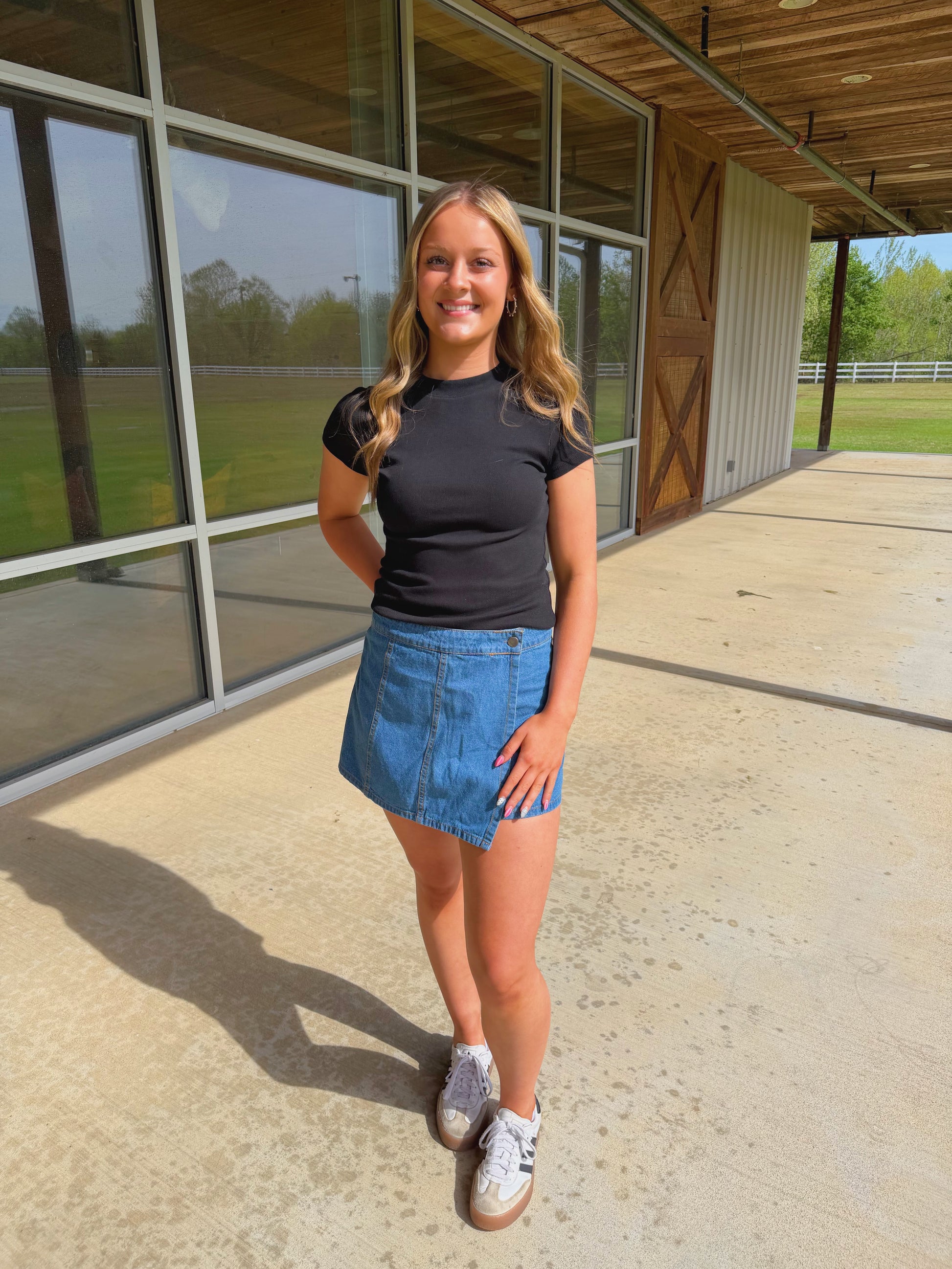 The Ainsley Denim Skort