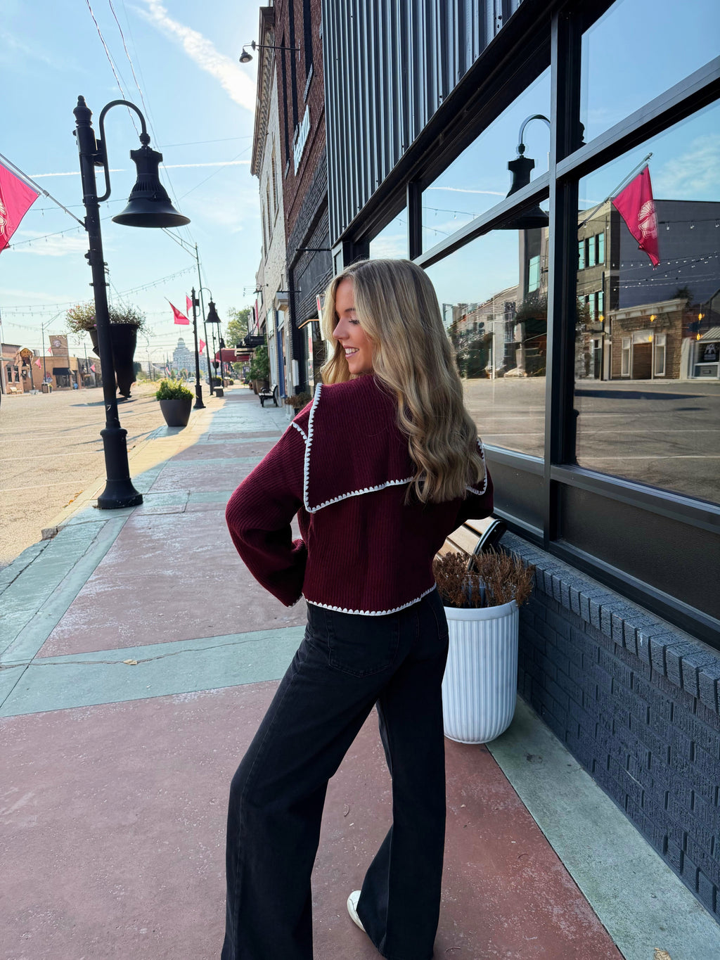 The Merlot and Cream Cardigan