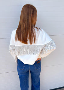 The Brooke Fringe Top - White