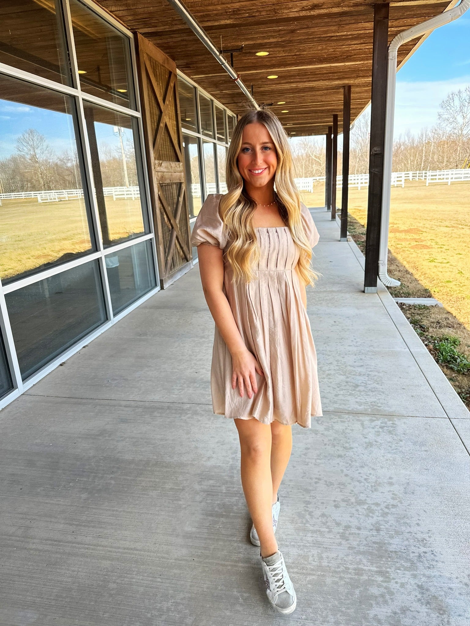 Tan classic dress wardrobe staple spring 2025 fashion