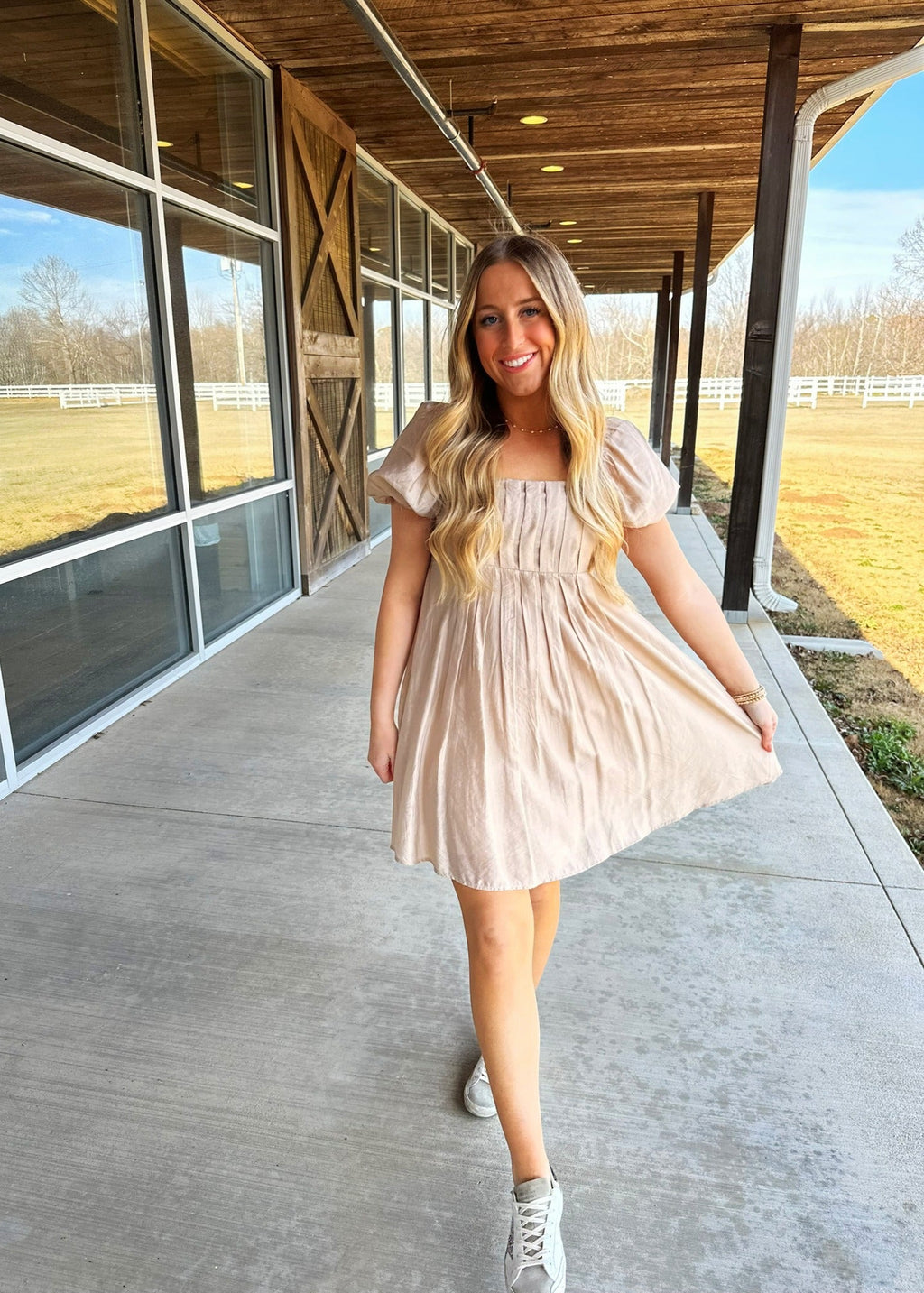 Tan classic dress wardrobe staple spring 2025 fashion