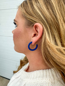The Carly Twist Earring - Dark Blue