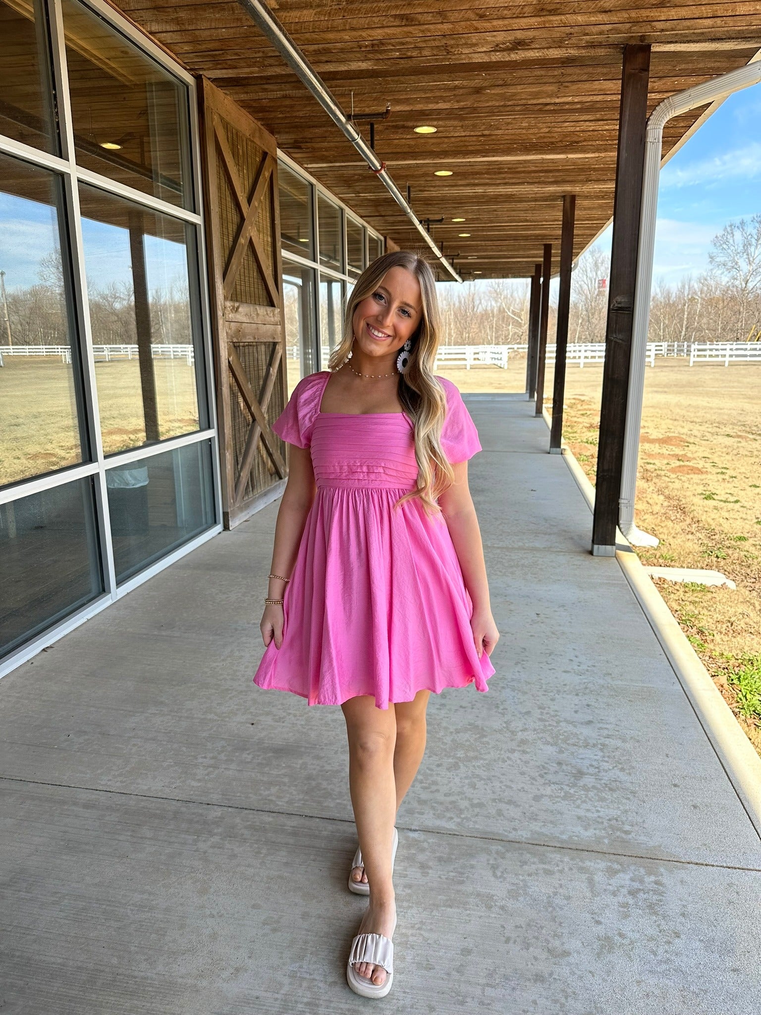 Pink short dress easter spring 2025