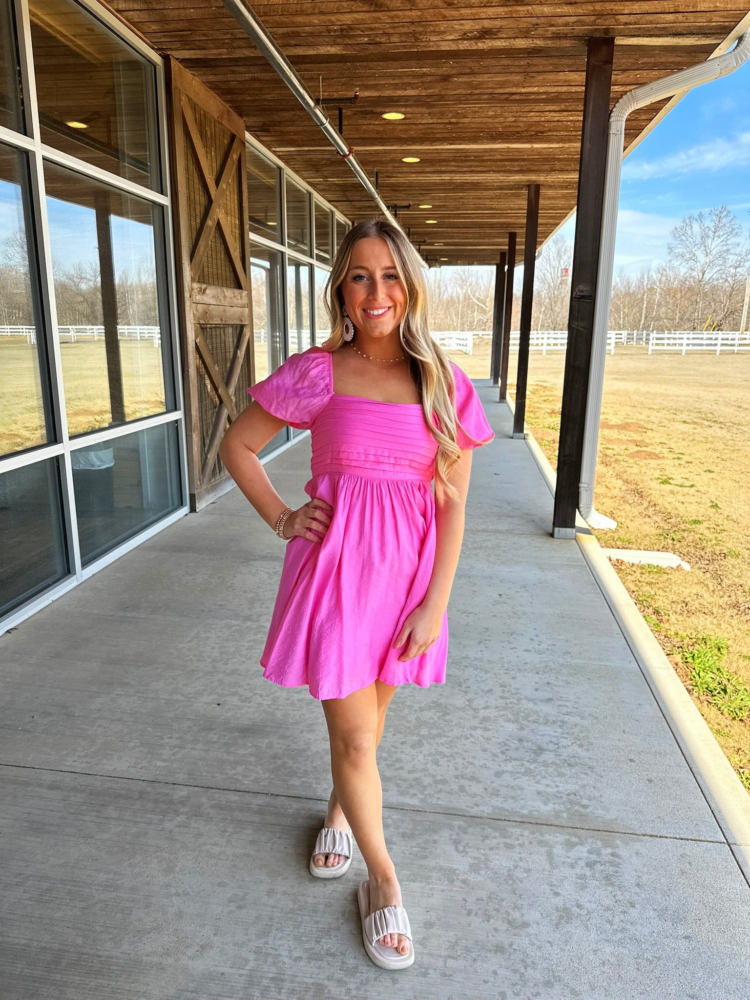 Pink short dress easter spring 2025