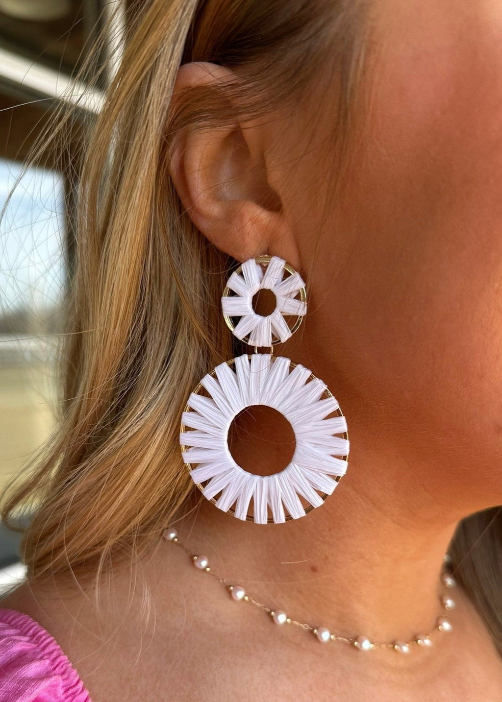 The island Time White Statement Earring